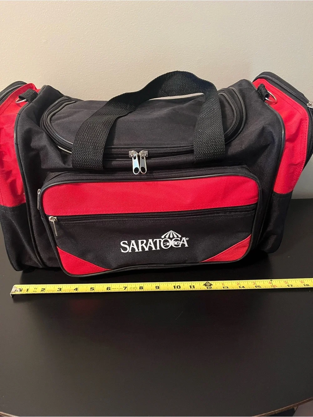 Saratoga Racetrack Duffel Bag Black & Red